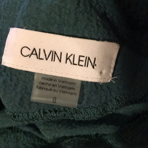 Calvin Klein Ruffled Turquoise Green Midi Dress with Halter Neck in Green Size 8 - Picture 4 of 4